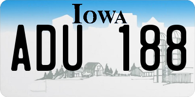 IA license plate ADU188