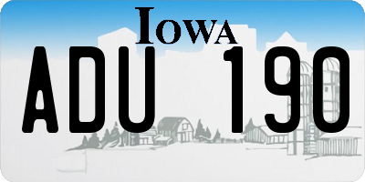 IA license plate ADU190