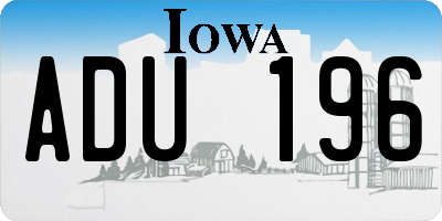 IA license plate ADU196