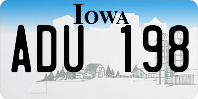 IA license plate ADU198