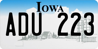 IA license plate ADU223