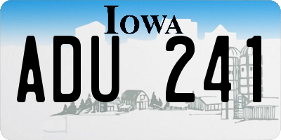 IA license plate ADU241