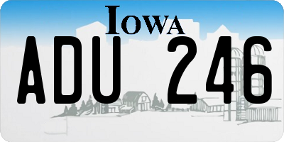IA license plate ADU246
