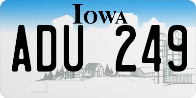IA license plate ADU249