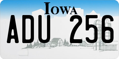 IA license plate ADU256
