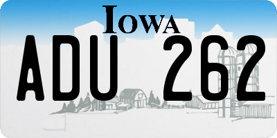 IA license plate ADU262