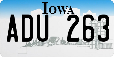 IA license plate ADU263