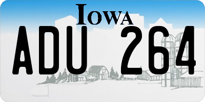 IA license plate ADU264