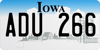 IA license plate ADU266
