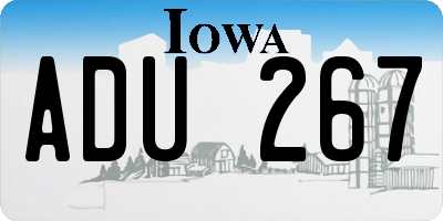 IA license plate ADU267