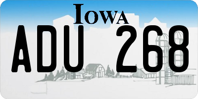 IA license plate ADU268
