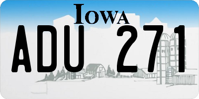 IA license plate ADU271