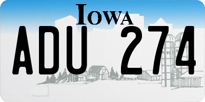 IA license plate ADU274