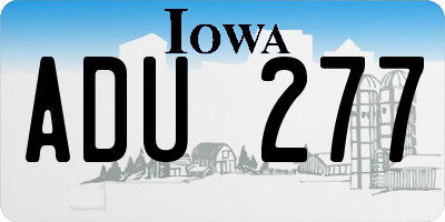 IA license plate ADU277