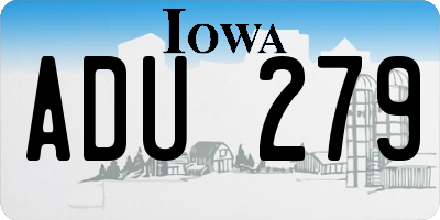 IA license plate ADU279