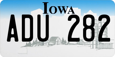 IA license plate ADU282
