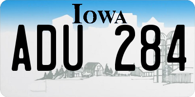 IA license plate ADU284