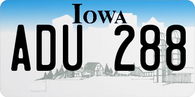IA license plate ADU288