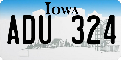 IA license plate ADU324