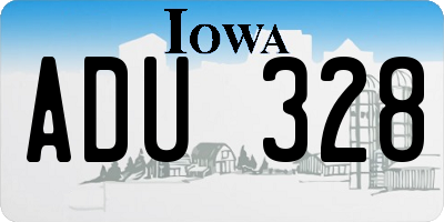 IA license plate ADU328