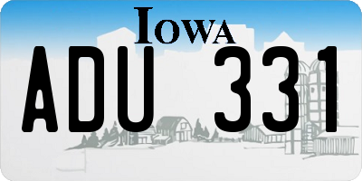 IA license plate ADU331