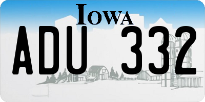 IA license plate ADU332