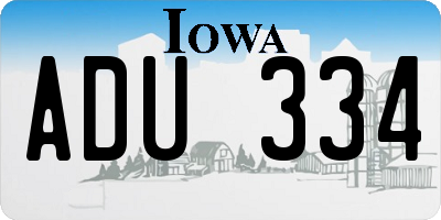 IA license plate ADU334