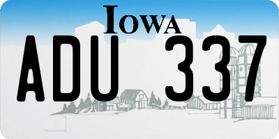 IA license plate ADU337