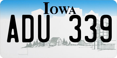 IA license plate ADU339
