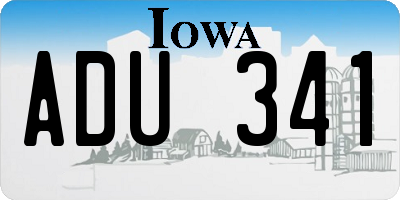 IA license plate ADU341