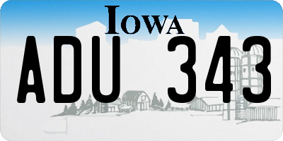 IA license plate ADU343