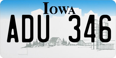 IA license plate ADU346