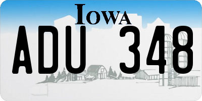 IA license plate ADU348