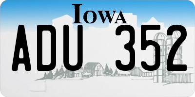 IA license plate ADU352
