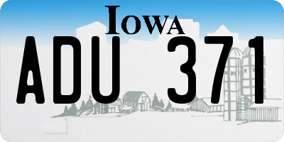IA license plate ADU371