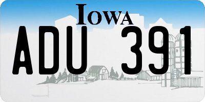 IA license plate ADU391