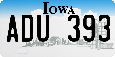 IA license plate ADU393