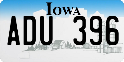 IA license plate ADU396