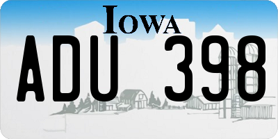 IA license plate ADU398