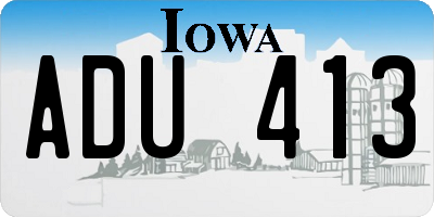 IA license plate ADU413