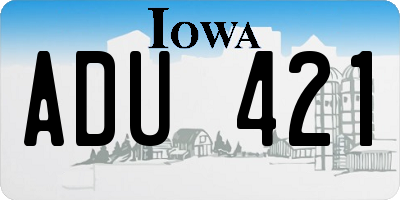 IA license plate ADU421