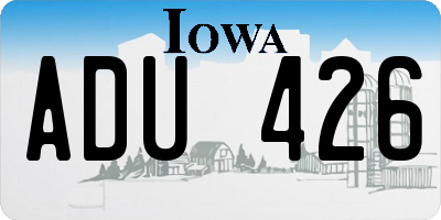IA license plate ADU426