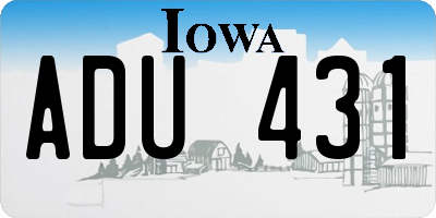 IA license plate ADU431