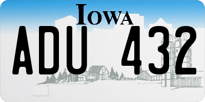 IA license plate ADU432