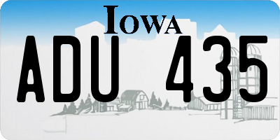 IA license plate ADU435