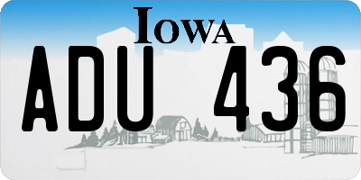 IA license plate ADU436