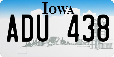 IA license plate ADU438