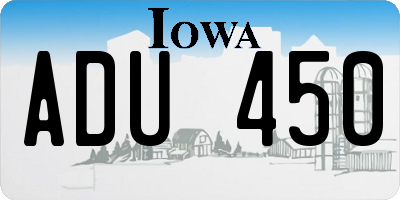 IA license plate ADU450