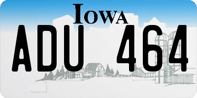 IA license plate ADU464