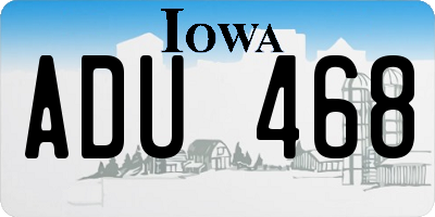 IA license plate ADU468